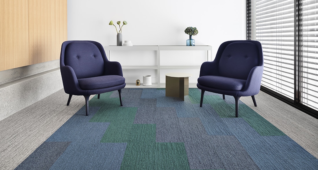 Oslo Planks, Norse Carpet Tiles for Commercial and industrial flooring | Blue and Purple Flooring Options in Carpet Planks-workplace design-resimercial