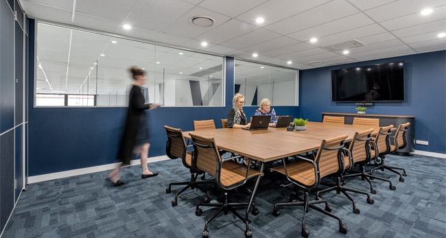 meeting room with Pixel carpet tile commercial flooring