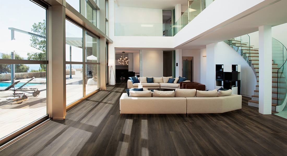 Open living space in modern house | Residential Flooring - Hybrid Flooring, Summerville hybrid floor planks, Fitzroy Oak | hybrid planks | hybrid flooring | floating floorboards | oak flooring