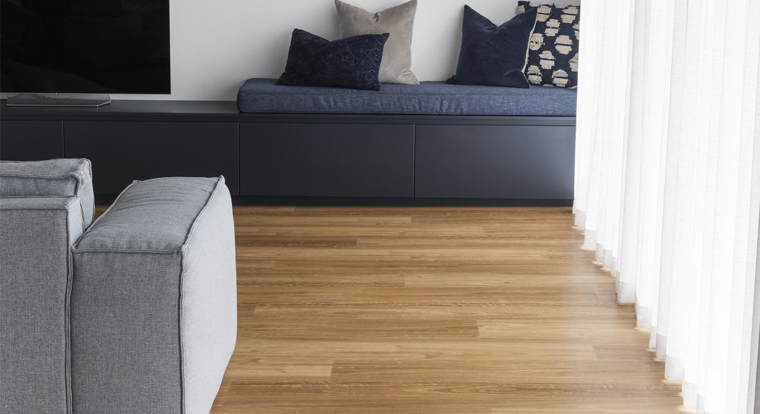 Lister Spotted Gum Vinyl Planks | Timbarra Vinyl Planks | Signature Floors - Vinyl Plank Flooring | Brown Vinyl Wood Planks | Wooden Flooring with a Vinyl Planks' sustainability | Spotted Gum Flooring